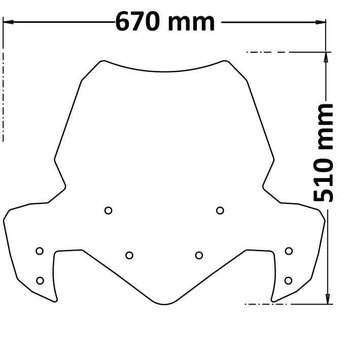 AKCE BENELLI - ISOTTA střední plexi - čiré pro TRK 702/702X